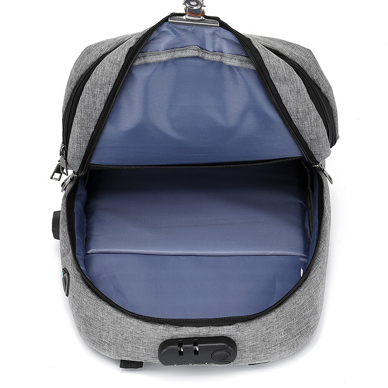 USB Charging Business Backpack with Combination Lock-16.9"x11.4"x 6.2"