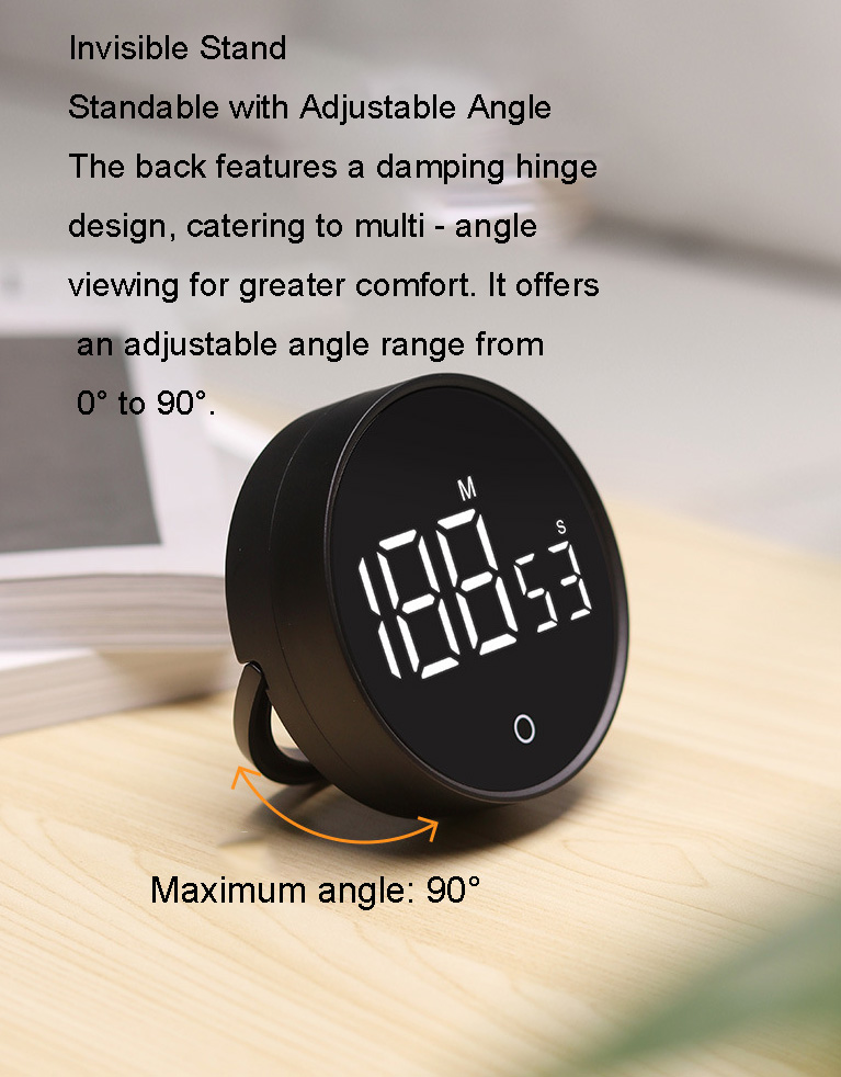 Rotatable Magnetic Round Kitchen Timer w/Stand
