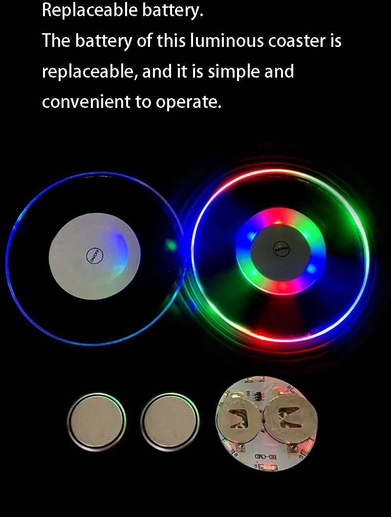 Round LED Acrylic Glowing Coaster