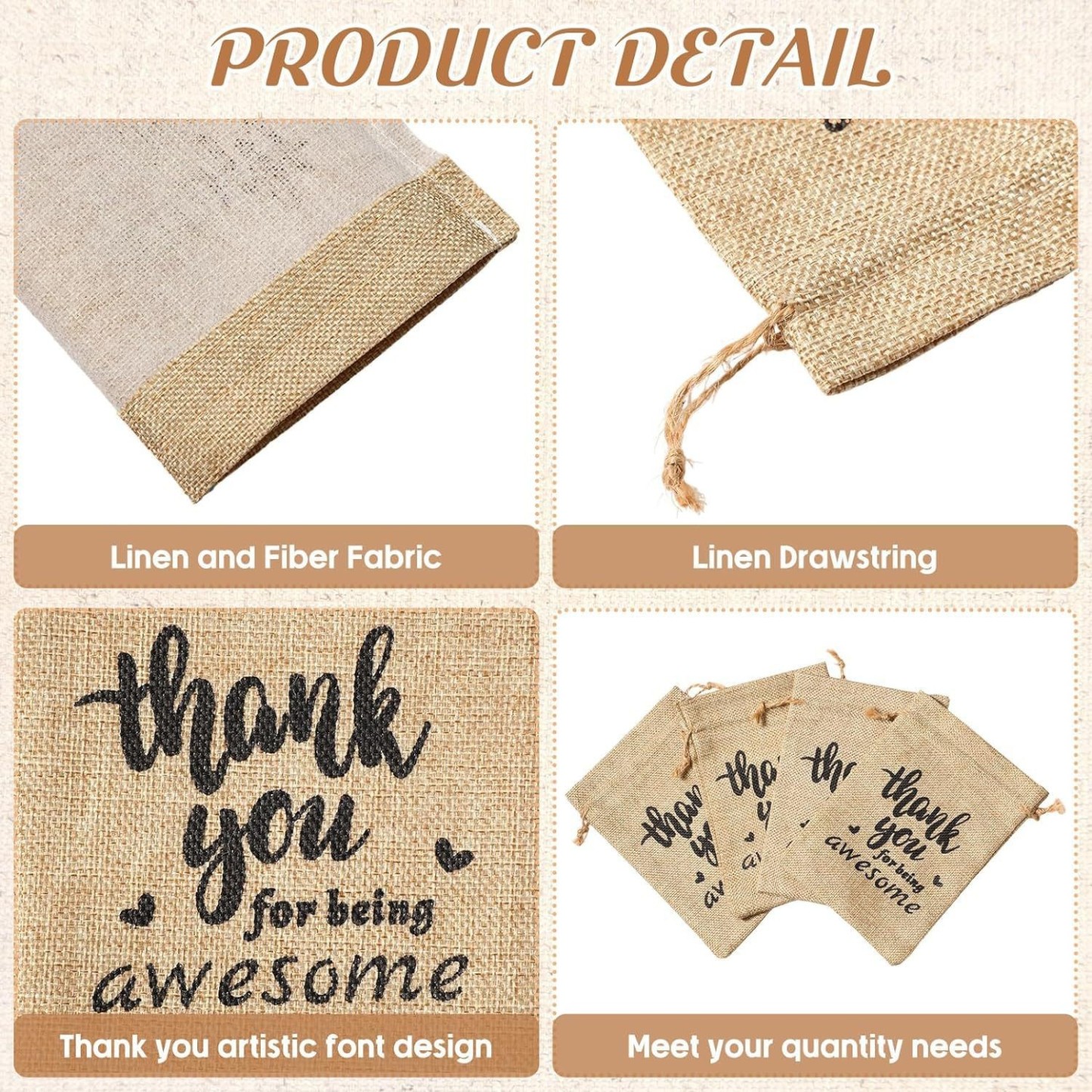 Burlap Drawstring Gift Pouch