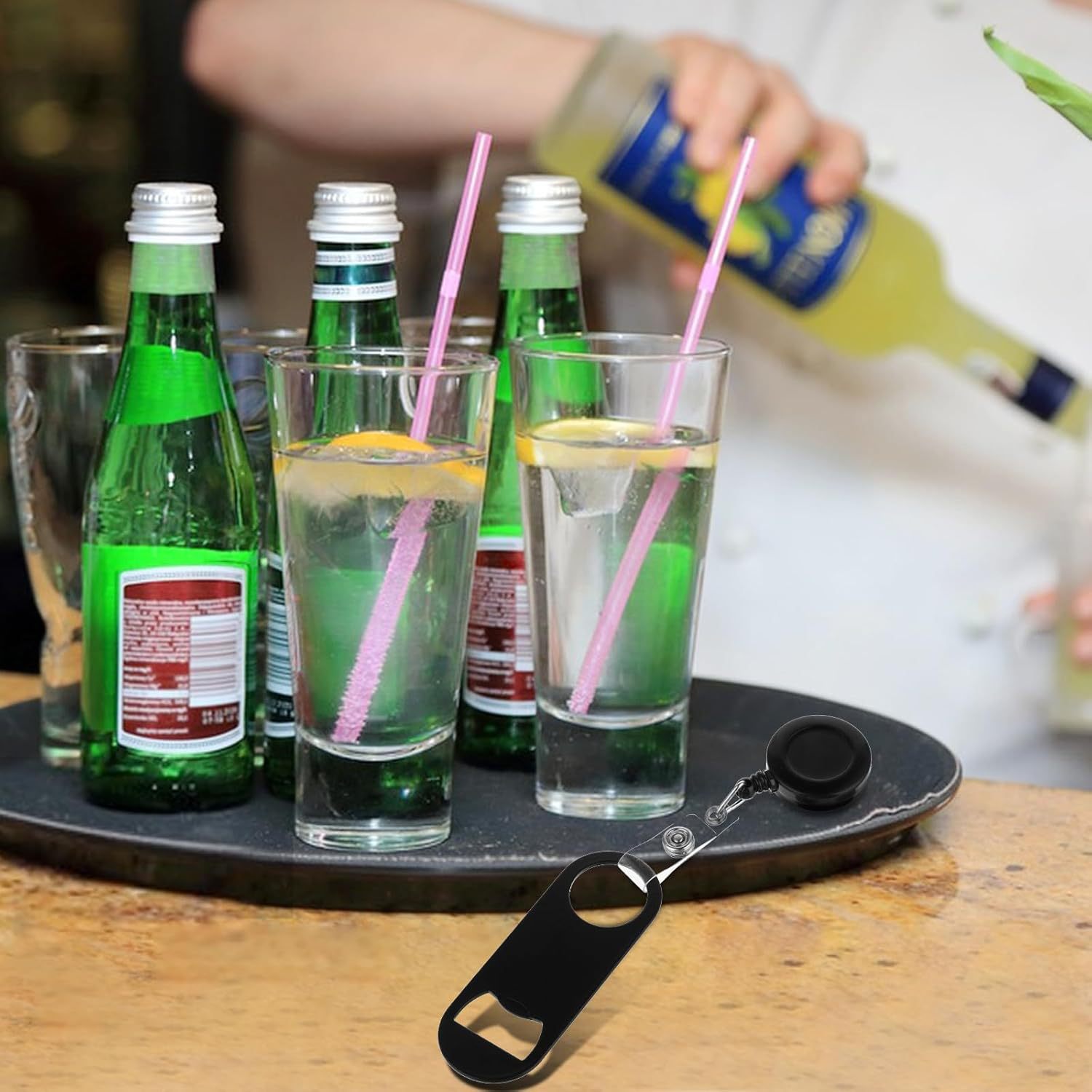 Retractable ABS Bottle Opener Keychain