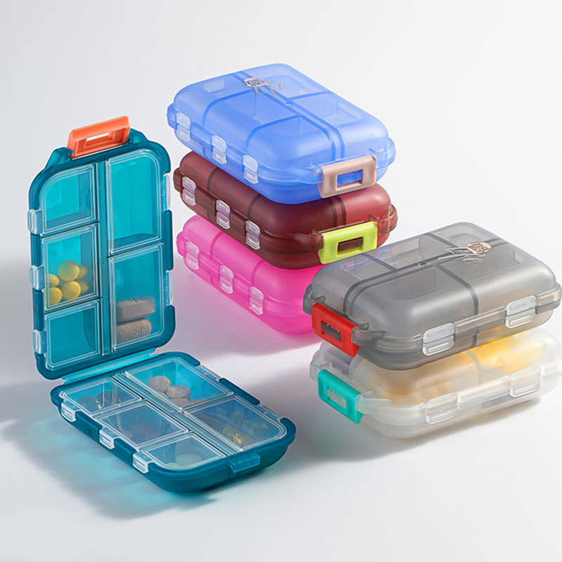 Portable Double Layer 10-Compartment Pill Box