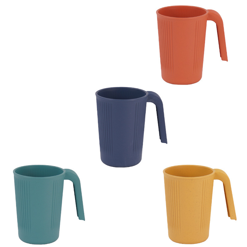 Wheat Straw Ribbed Handle Toothbrush Cup