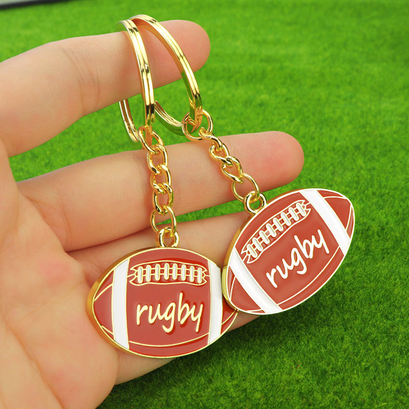Zinc Alloy Football Keychain