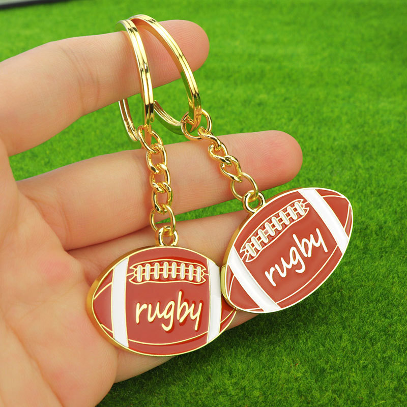 Zinc Alloy Football Keychain