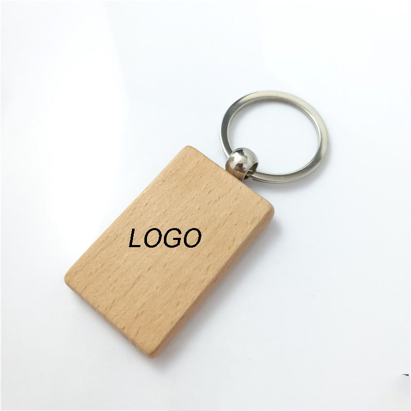 Beech Wood Laser Engraved DIY Keychain