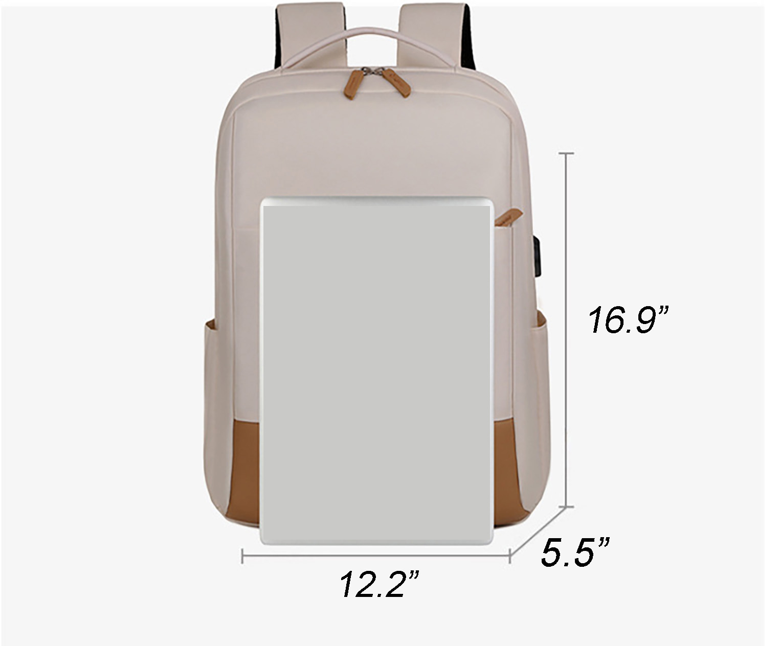 Lightweight Travel Backpack with USB-16.9"x12.2"x 5.5"