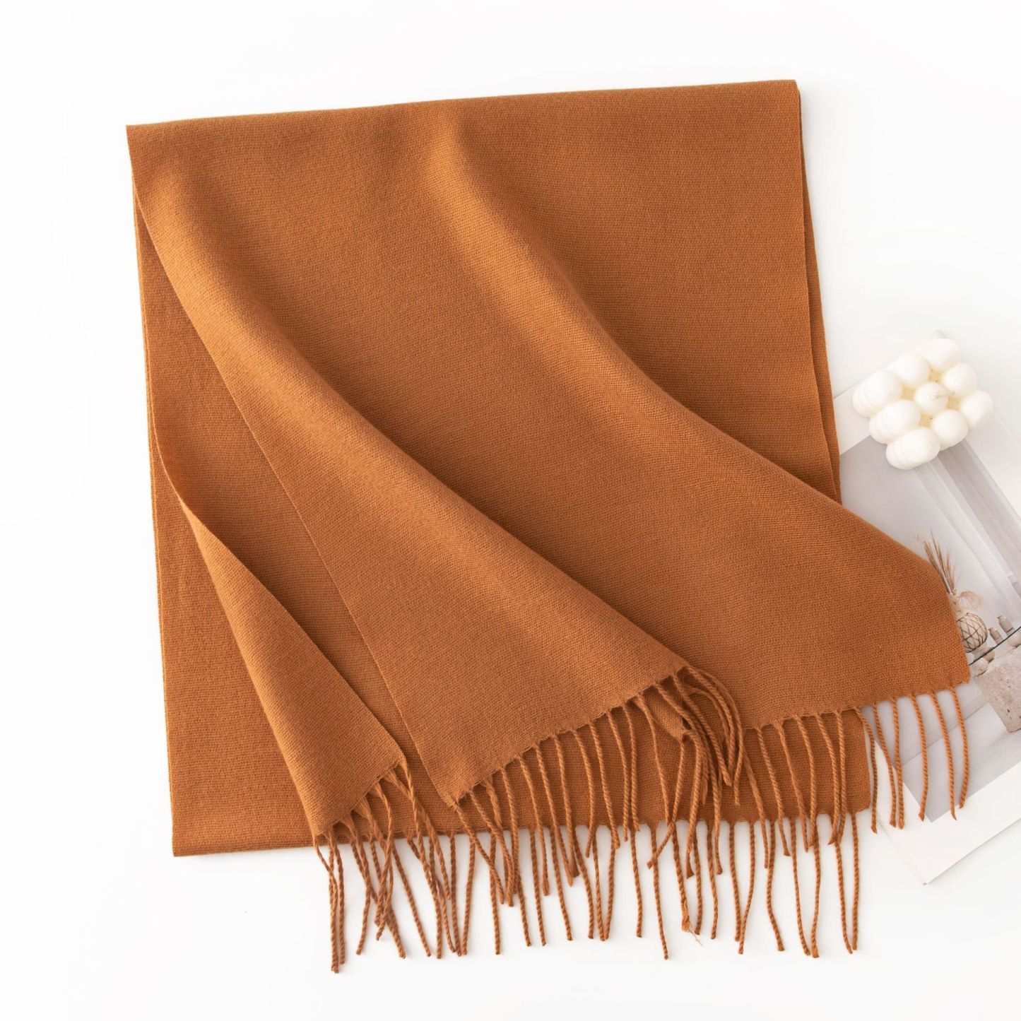 Warm Winter Fleece Scarf W/ Tassel