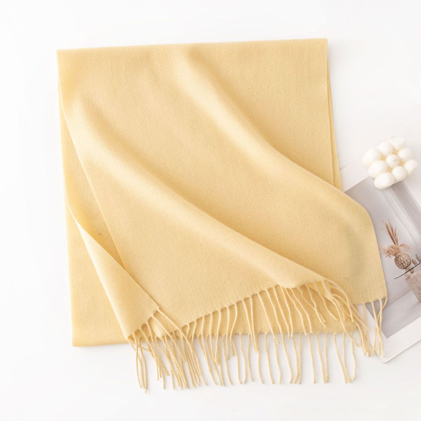 Warm Winter Fleece Scarf W/ Tassel
