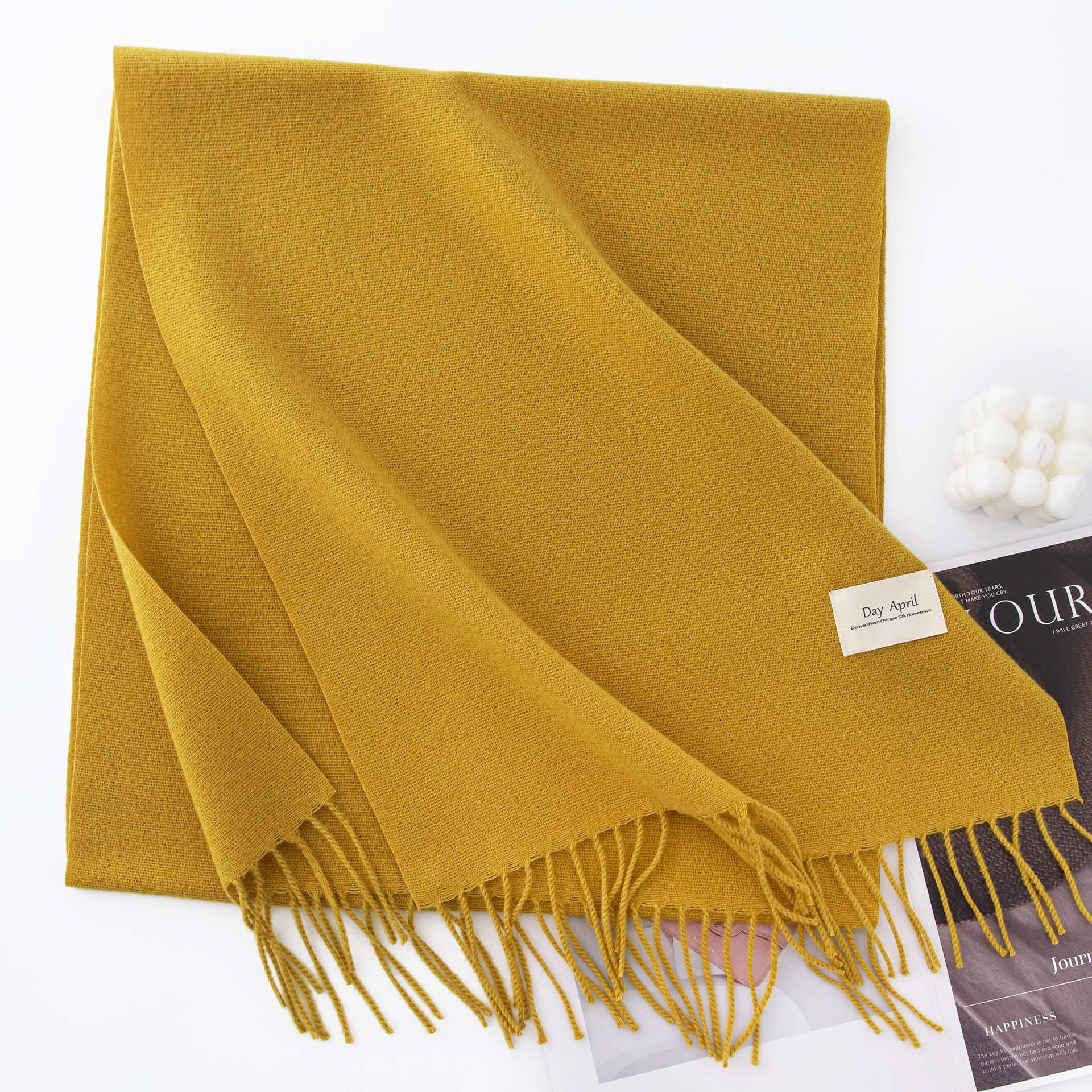 Warm Winter Fleece Scarf W/ Tassel