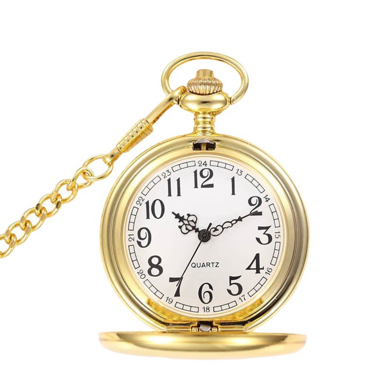 Vintage Zinc Alloy Pocket Watch with Chain