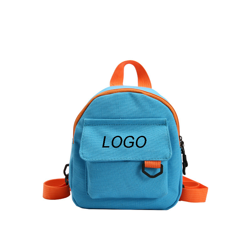 Two-Tone Mini Canvas Backpack-8.6"x3.5"x 5.5"