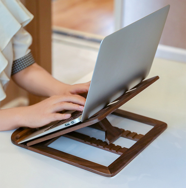 Wooden Foldable Laptop Stand-11"x11"x 0.7"