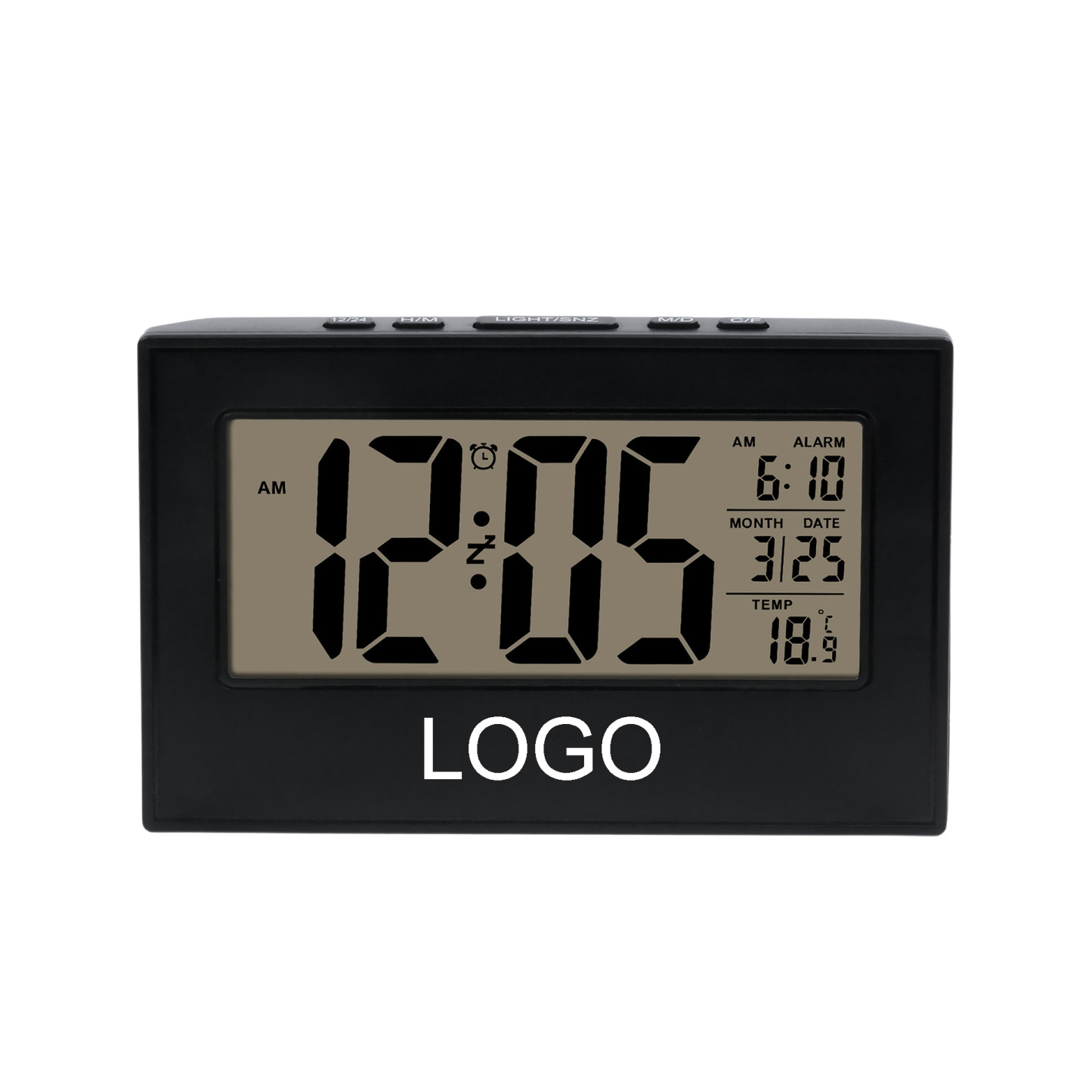 Rectangular LCD Digital Clock with Backlight