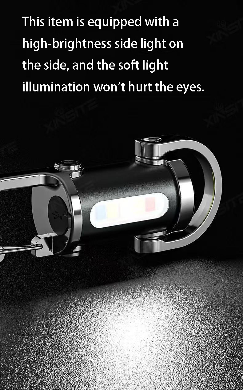 Rechargeable LED Keychain Light with Hook