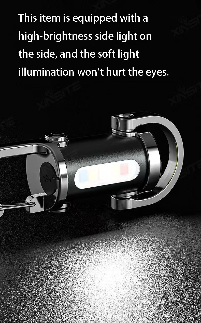 Rechargeable LED Keychain Light with Hook