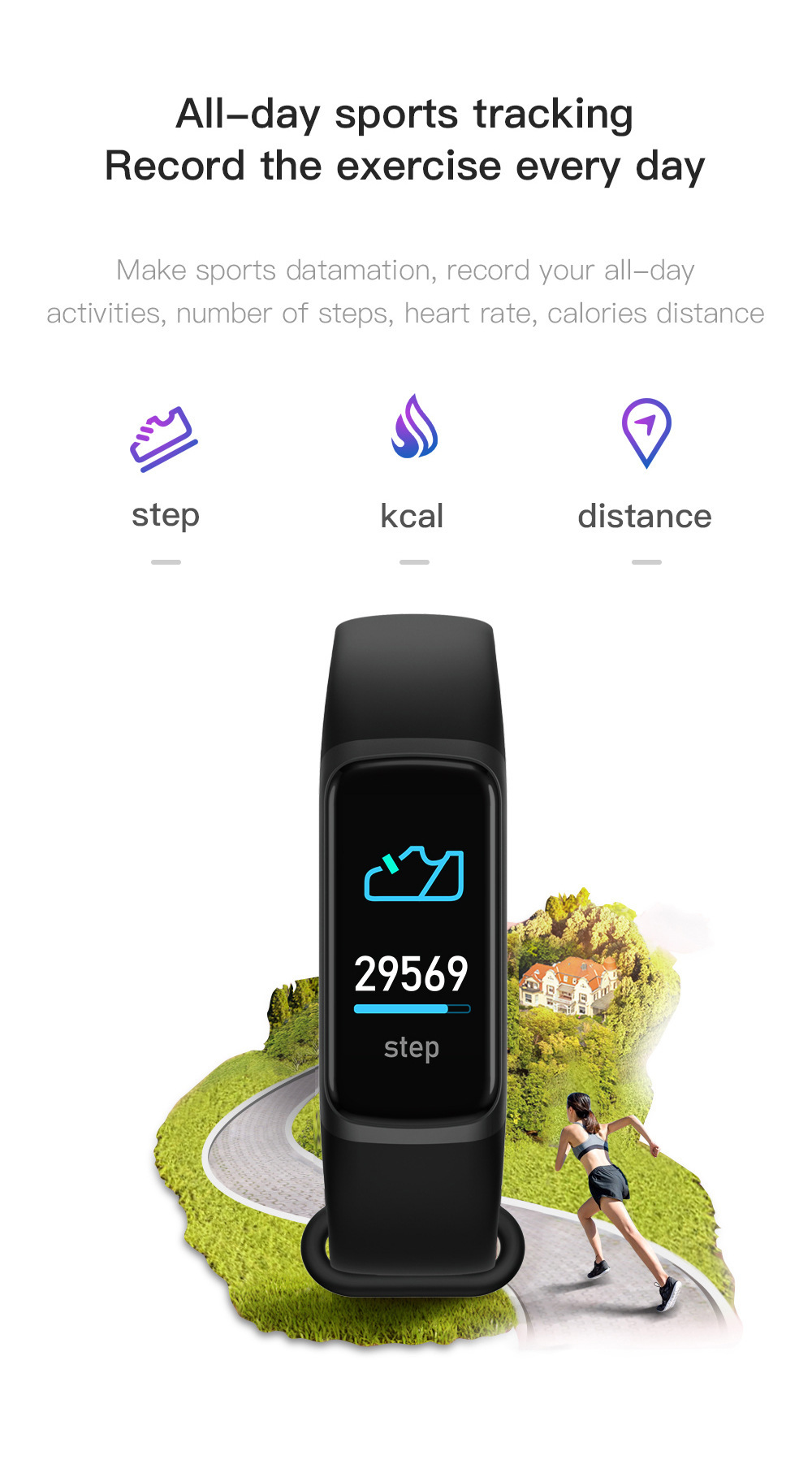 Smart Fitness Band with Heart Rate Monitor