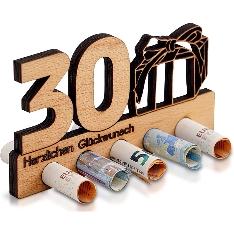 Wooden Birthday Gift with Customizable Numbers