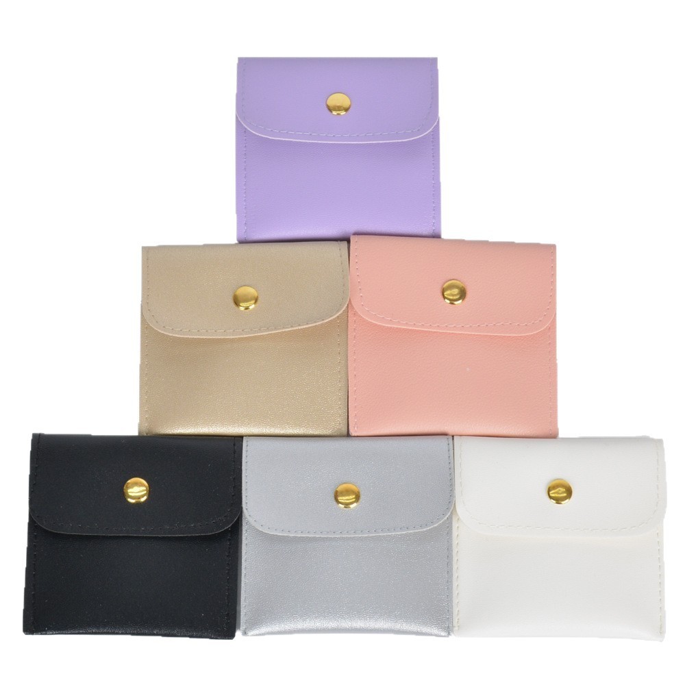 Elegant PU Leather Snap Button Pouch