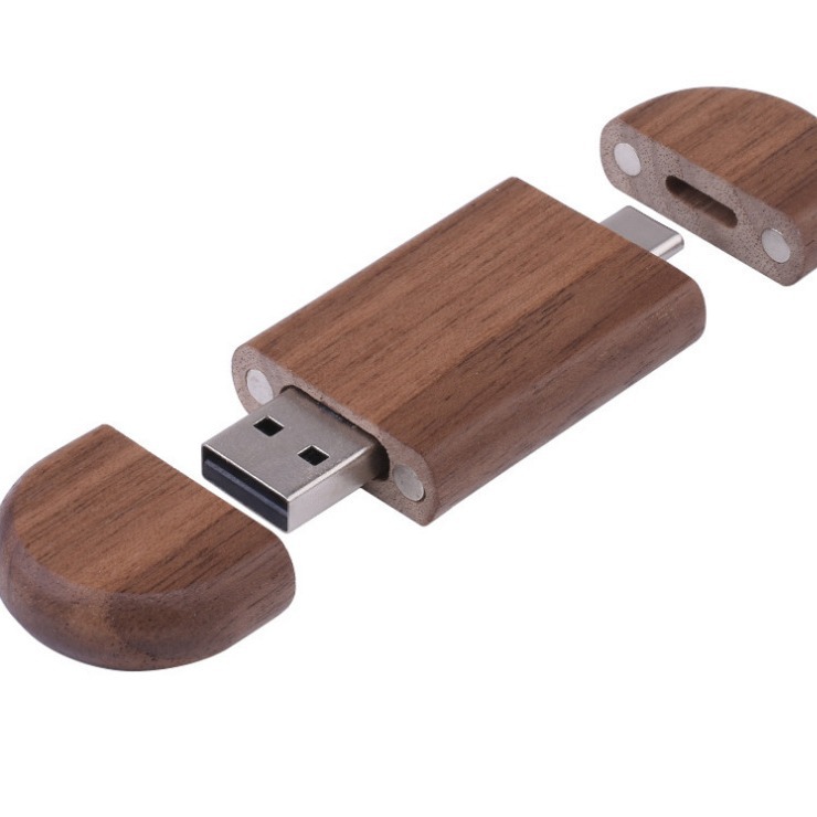 Wooden 2-in-1 Phone USB Flash Drive