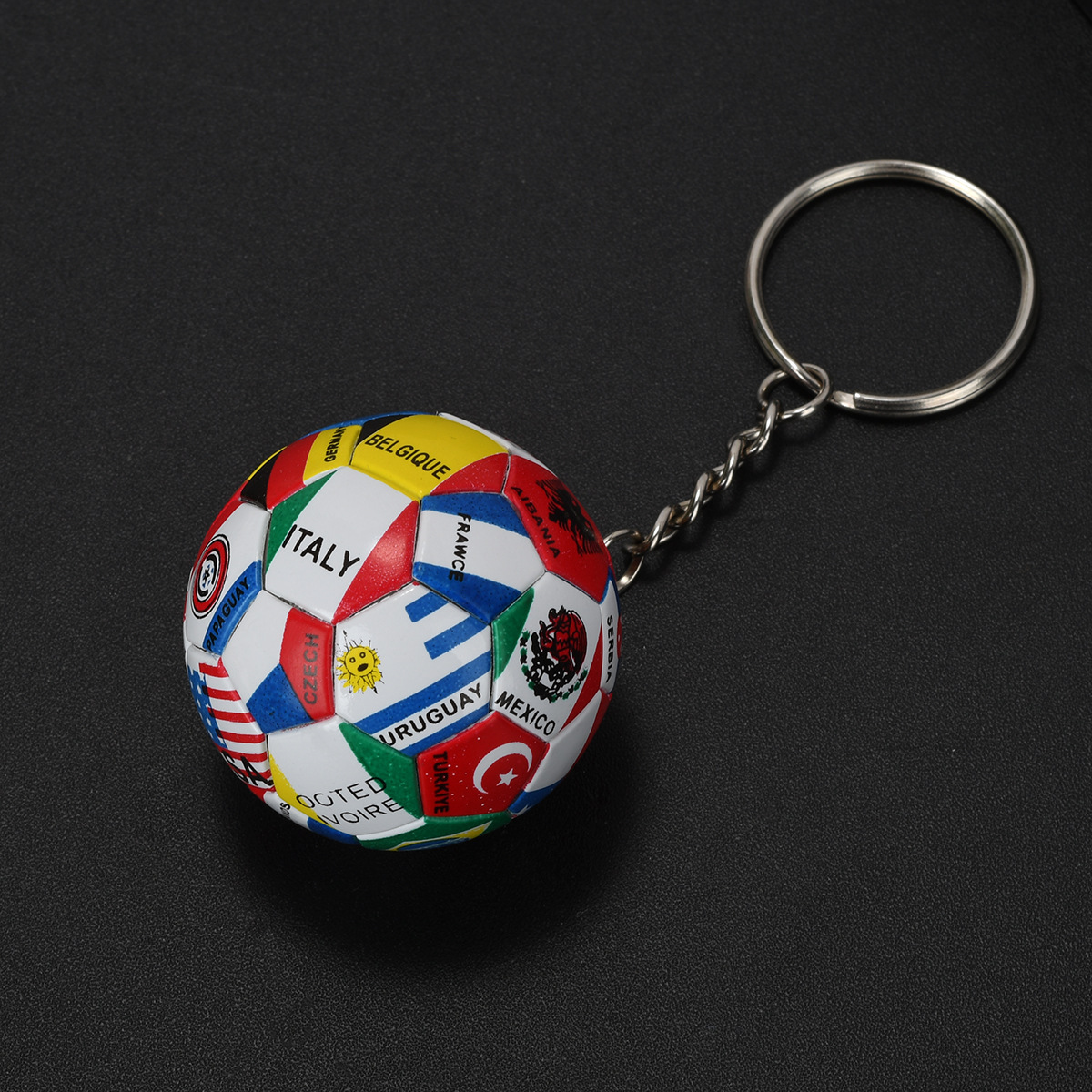 Zinc Alloy Soccer Keychain