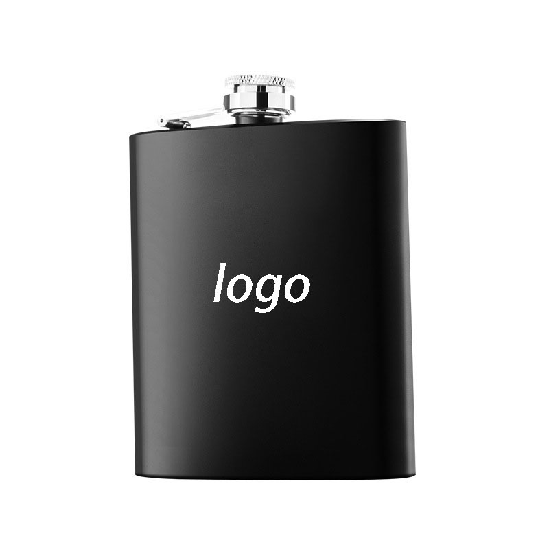 Stainless Steel 6oz Matte Black Flask