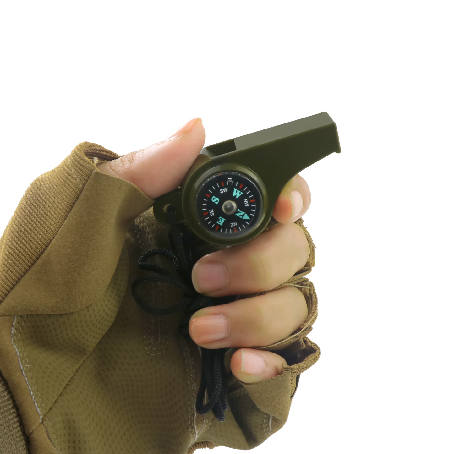 Plastic 3-in-1 Whistle Compass with Lanyard