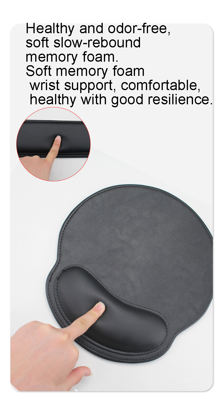 PU Leather Wrist Support Mouse Pad