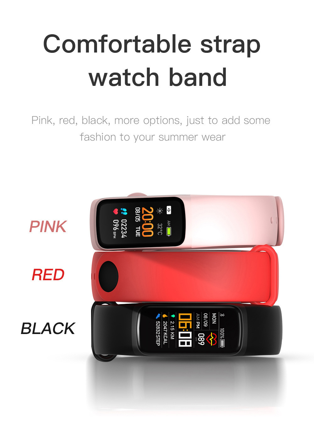 Smart Fitness Band with Heart Rate Monitor