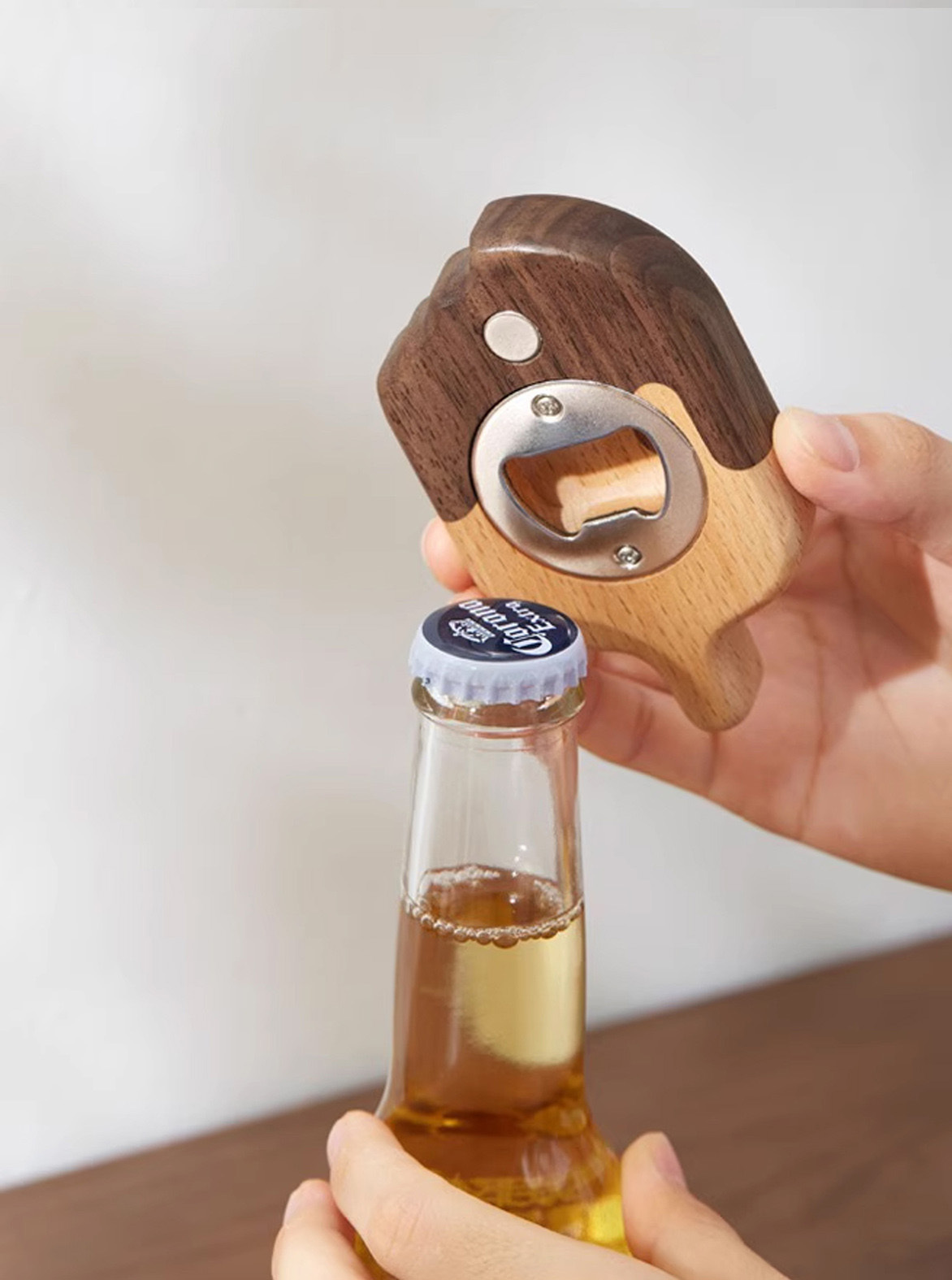 Wood Popsicle Shaped Magnetic Bottle Opener