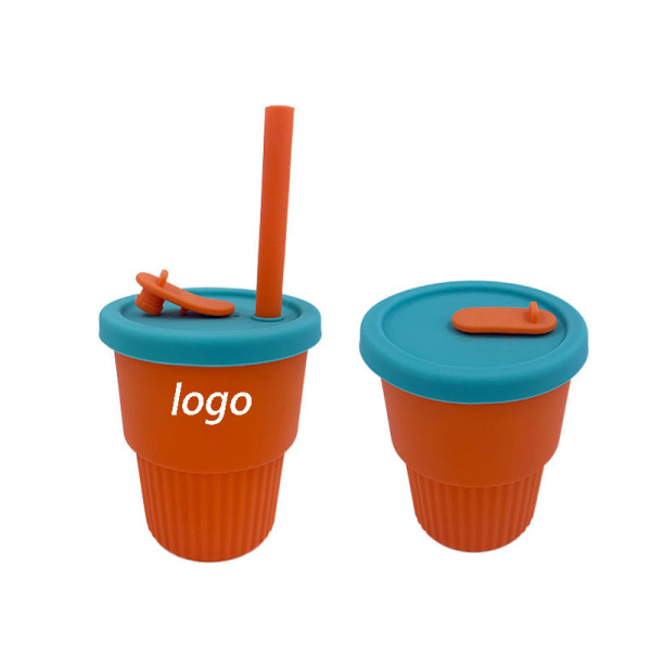 Silicone Coffee Mug with Straw