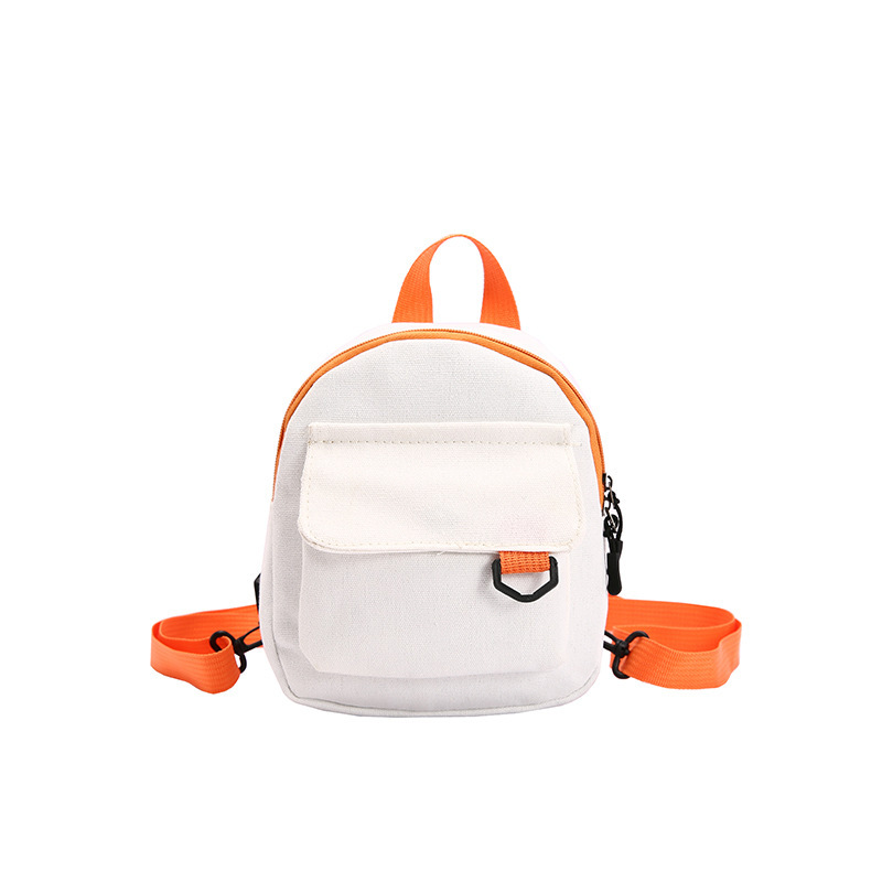 Two-Tone Mini Canvas Backpack-8.6"x3.5"x 5.5"