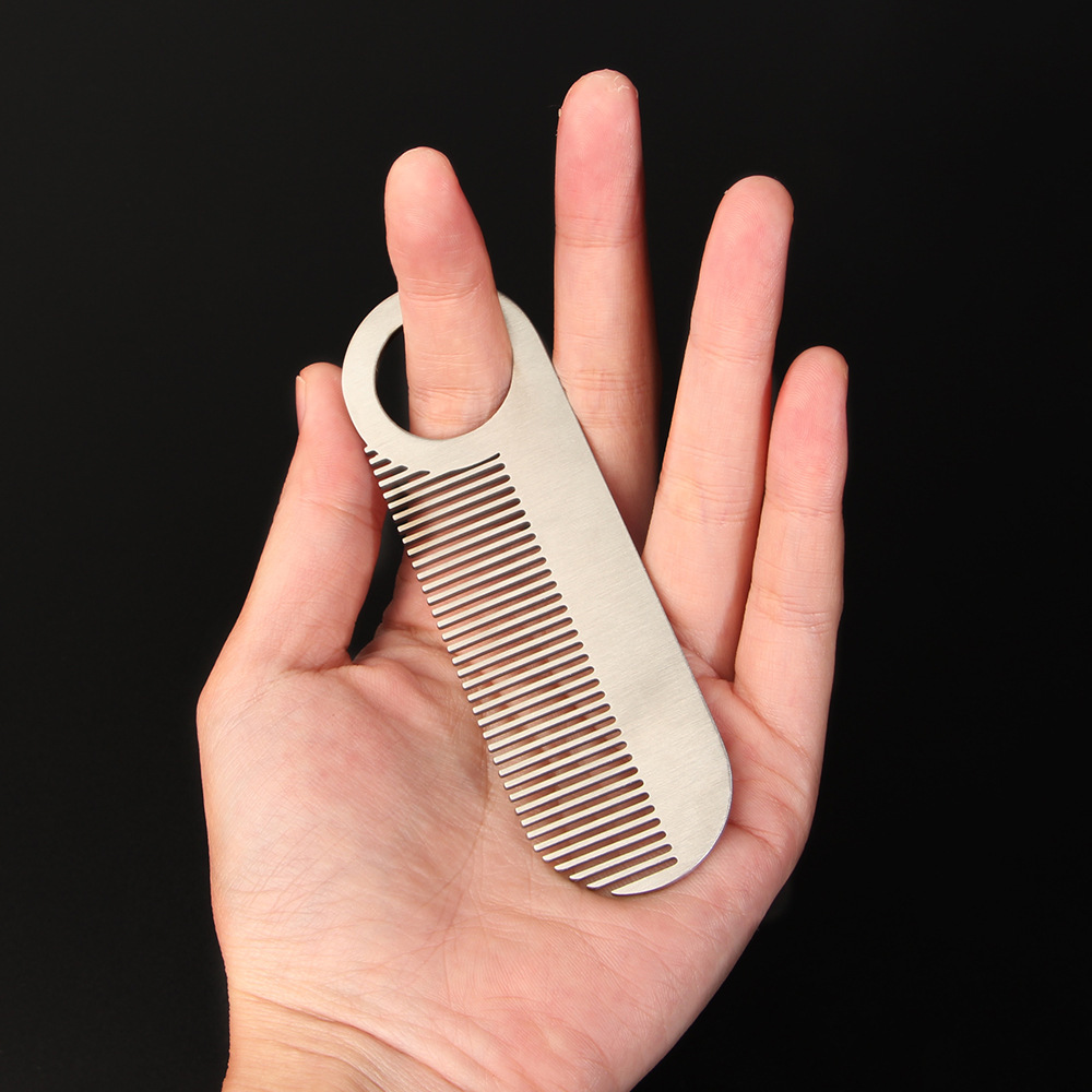 Stainless Steel Men's Pocket Beard Comb-3.9"x1.2"