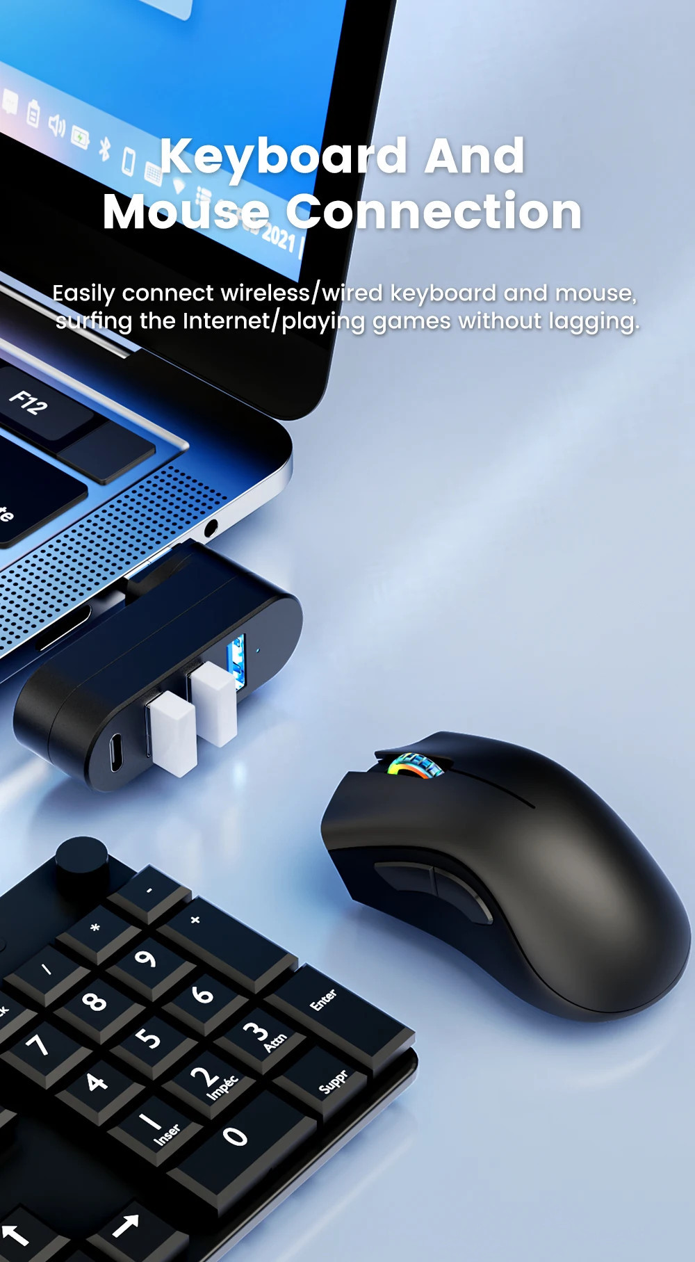 Rotatable Type-C USB 3.0 Hub