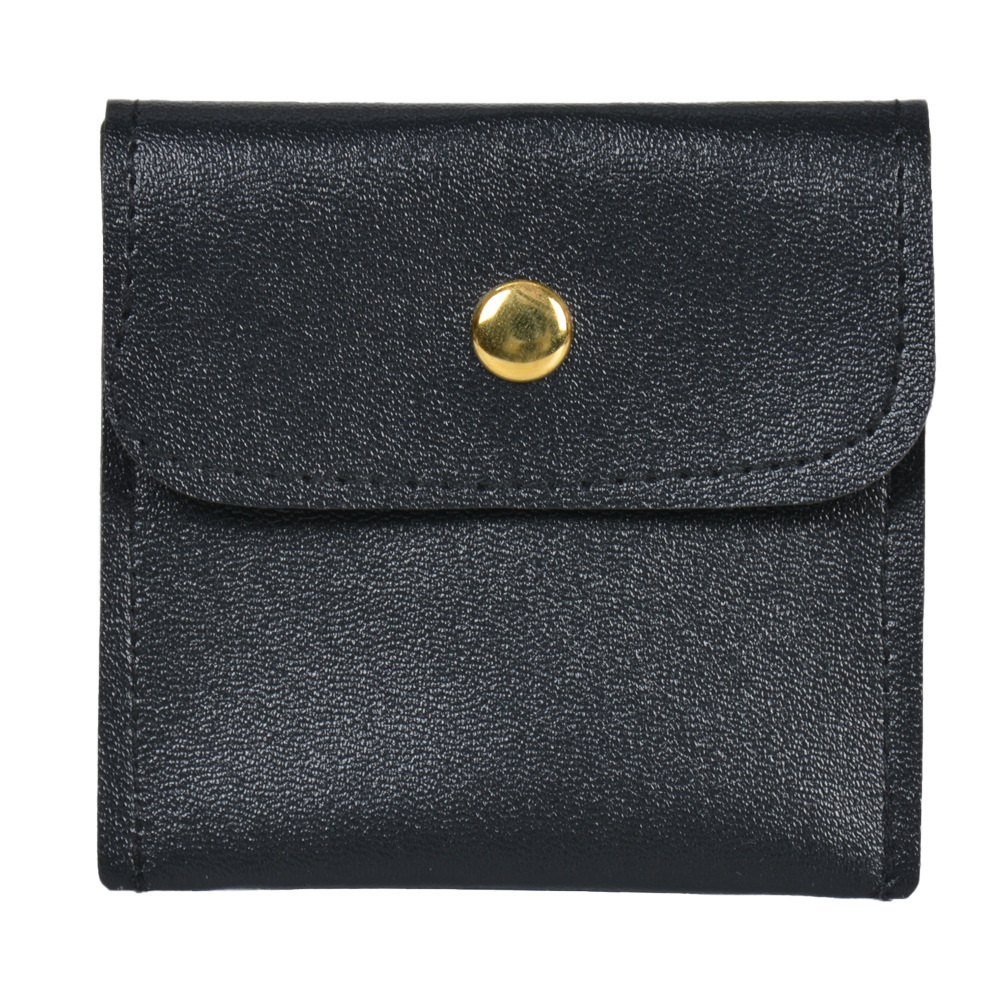 Elegant PU Leather Snap Button Pouch
