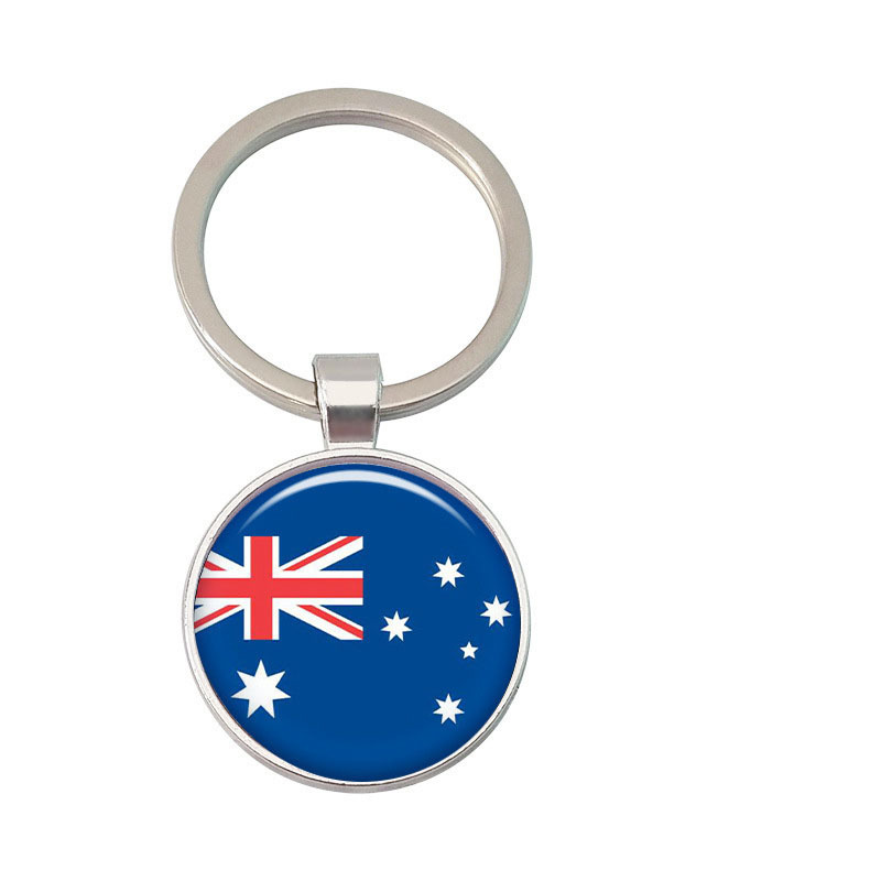 Zinc Alloy World Flag Keychain