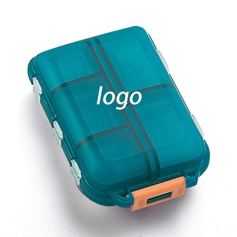 Portable Double Layer 10-Compartment Pill Box