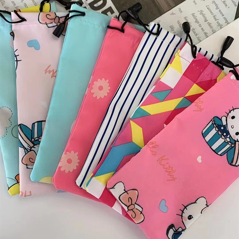 Solid Color Microfiber Glasses Pouch with Drawstring