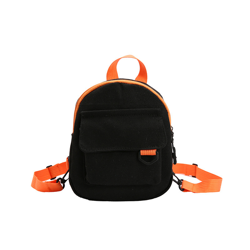 Two-Tone Mini Canvas Backpack-8.6"x3.5"x 5.5"