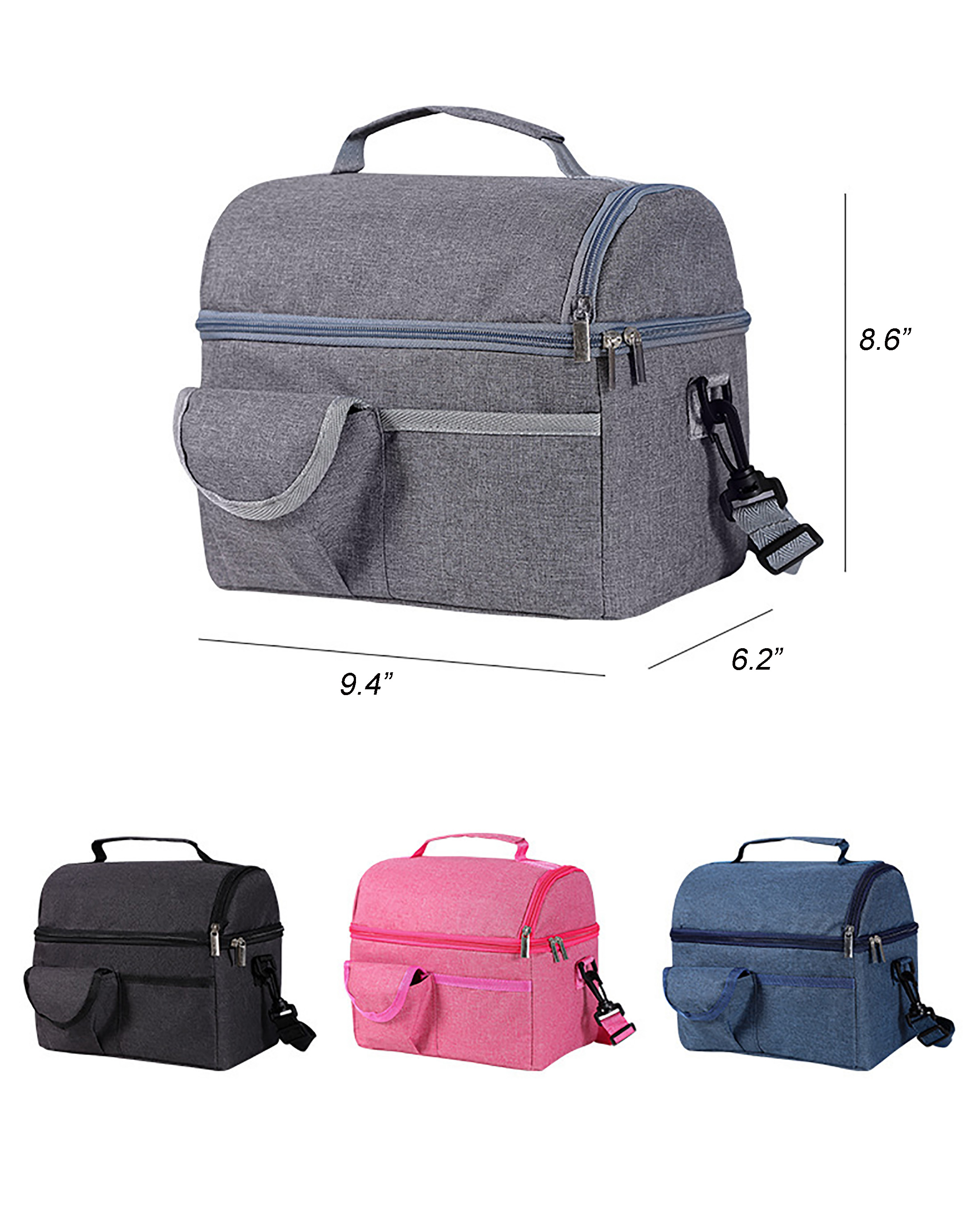 Insulated Aluminum Foil Breast Milk Tote-9.4"x8.6"x 6.2"