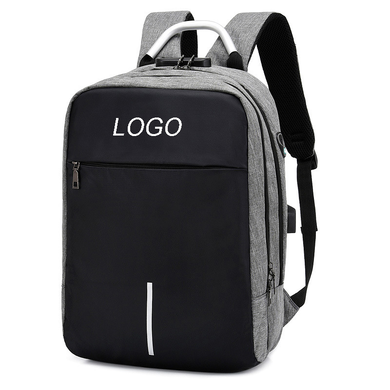 USB Charging Business Backpack with Combination Lock-16.9"x11.4"x 6.2"