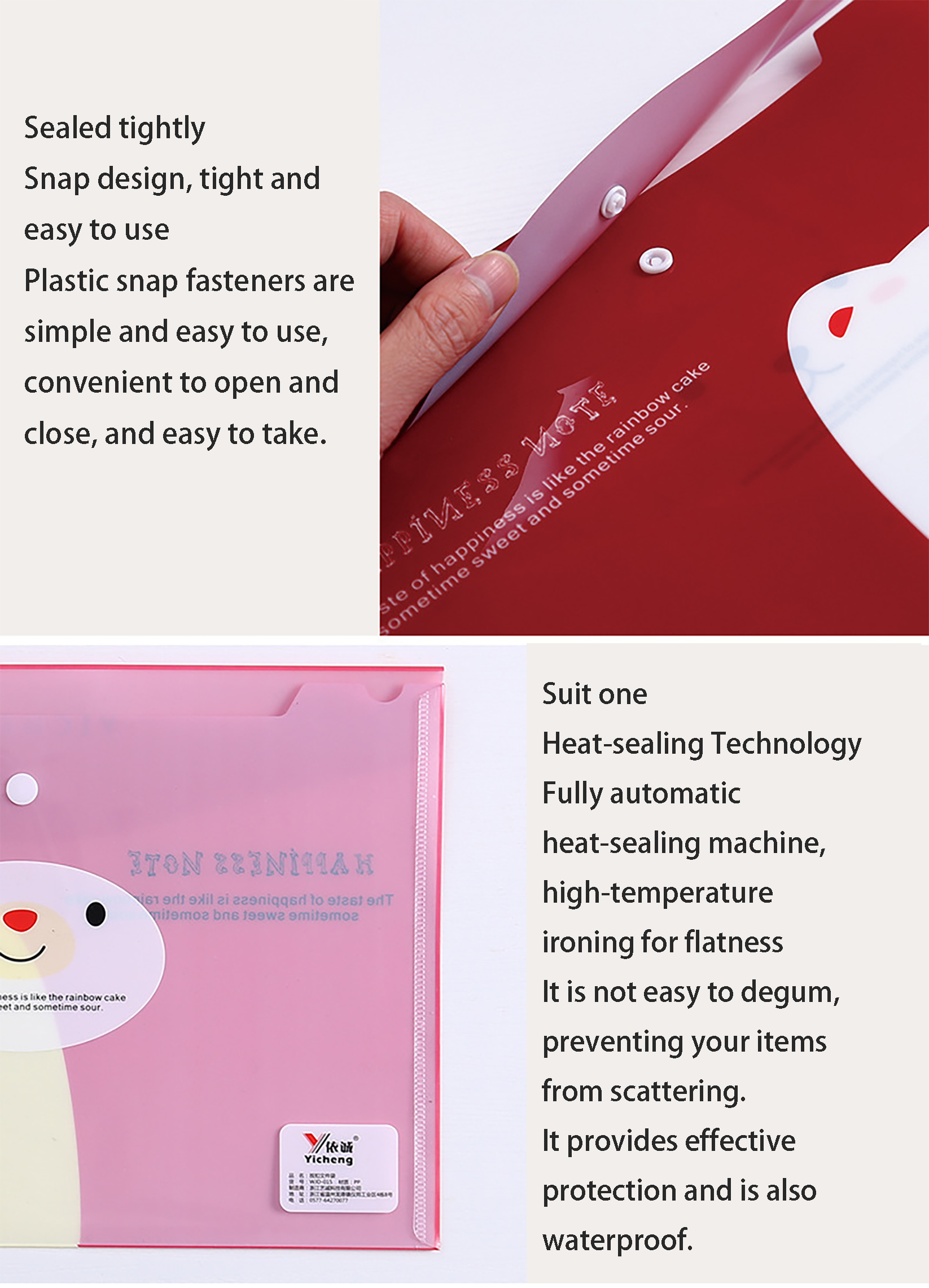 PP Snap Transparent File Pocket