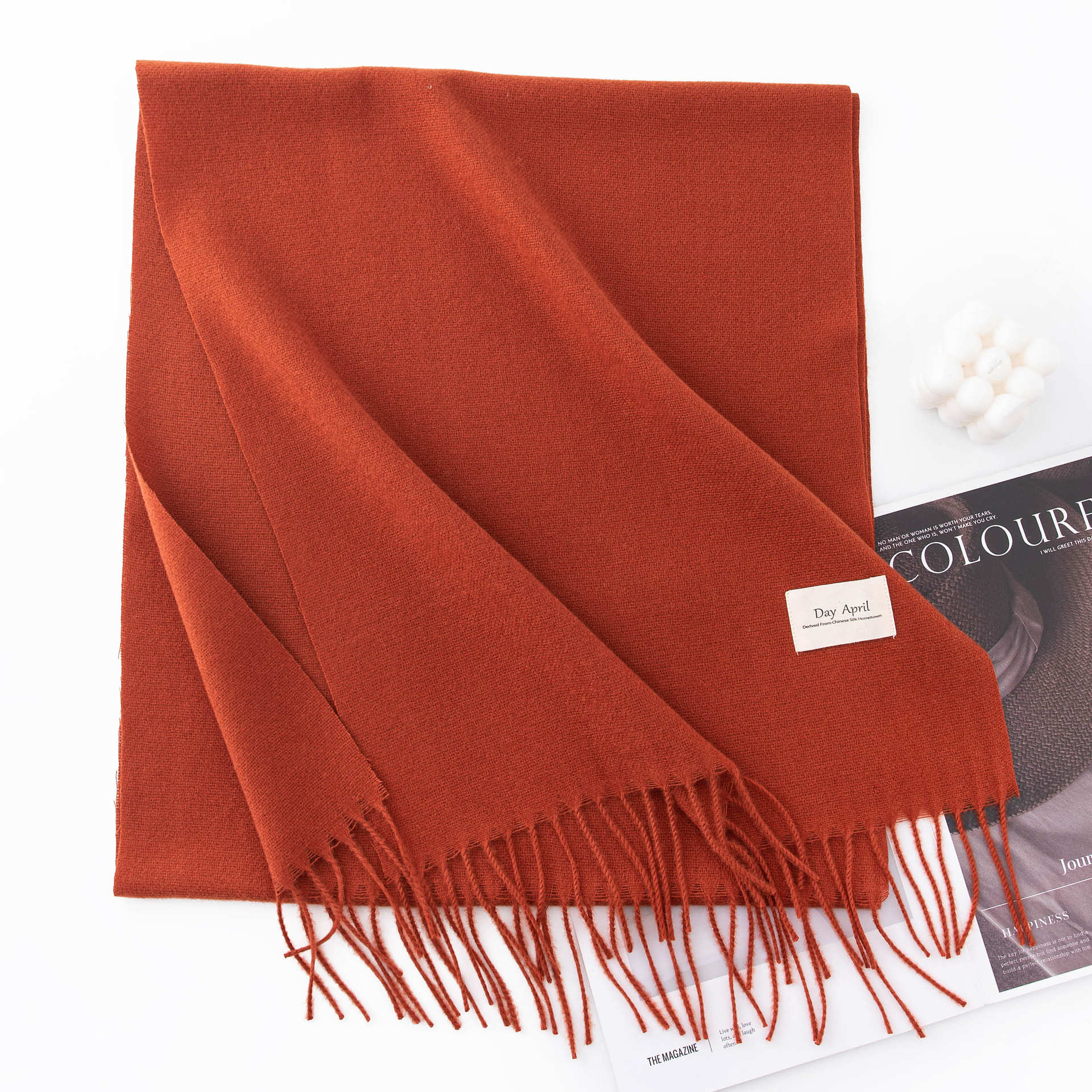 Warm Winter Fleece Scarf W/ Tassel