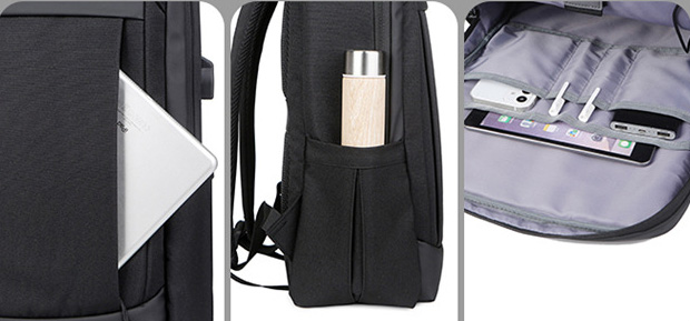 USB Charging Oxford Backpack-16.5"x11.4"x 5.1"