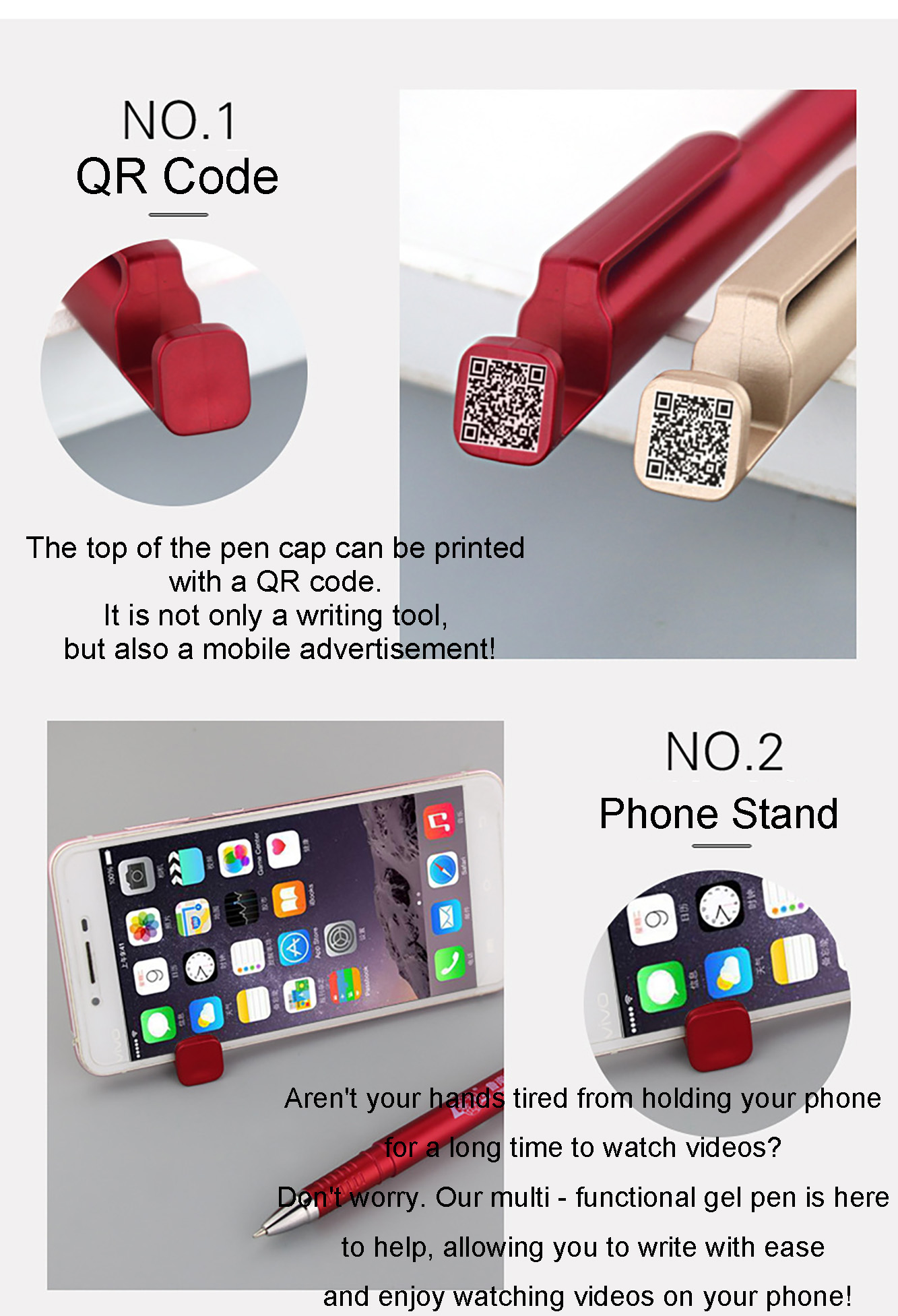 Ballpoint Pen with Phone Stand