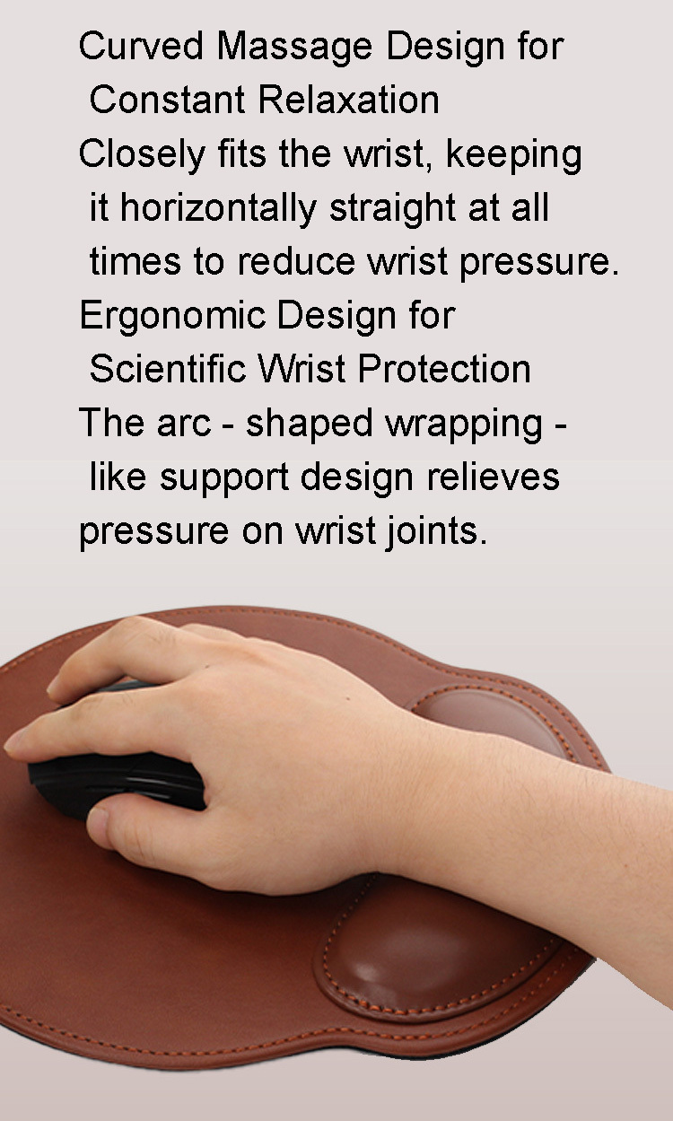PU Leather Wrist Support Mouse Pad