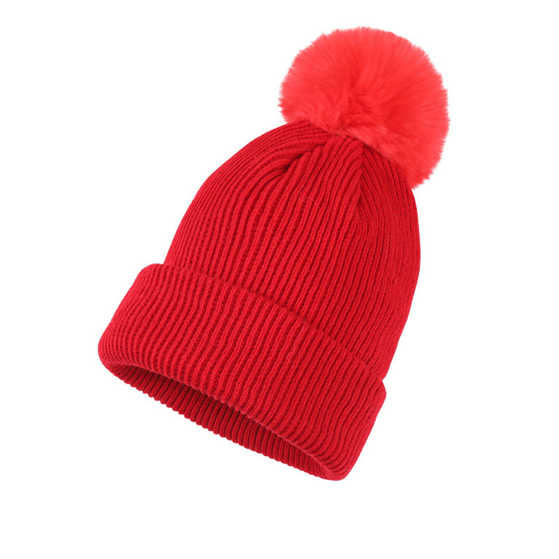 Winter Acrylic Cuffed Beanie with Pom