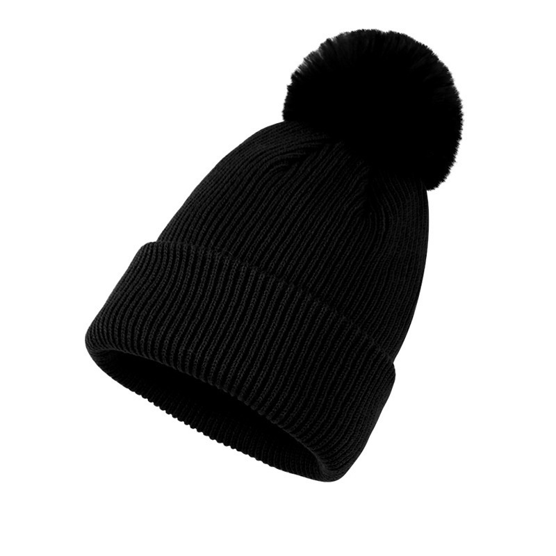 Winter Acrylic Cuffed Beanie with Pom