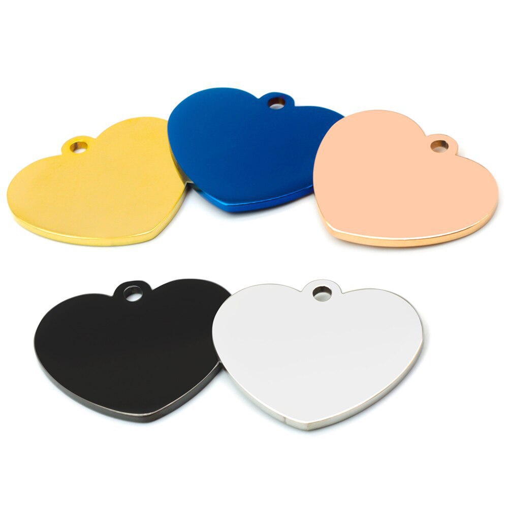 Heart-Shaped Stainless Steel Pet ID Tag
