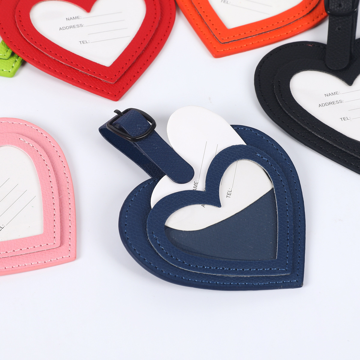 PU Heart-Shaped Luggage Tag